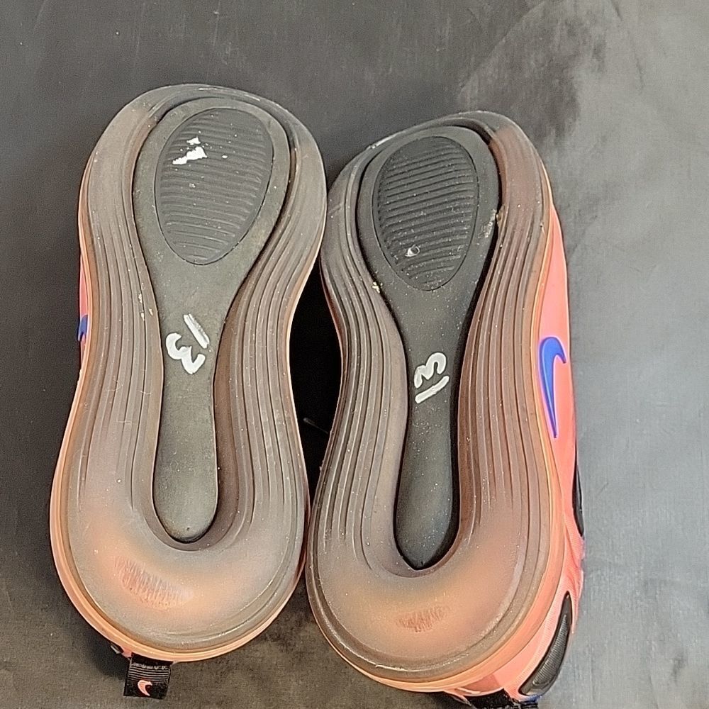 NIKE AIR MAX 720 GS BLACK RACER BLUE LACE-UP CLOSURE SNEAKER G1 - Picture 11 of 15
